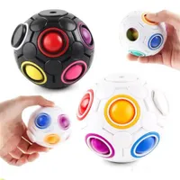 Juegos al aire libre Fidget Toy Toy Simple Dimple Push Bubble Sensory para adultos Niños Rotatable Rainbow Magic Anti Stress Ball