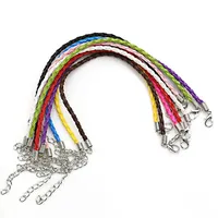 Mixed Color Braided Cow Leather Bracelet Cord Bracelets fit Charm Bracelet Jewelry Making Wristband DIY Handmade 18cm 10pcs/lot X0706