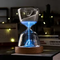 Sand Timer Clock Night Light USB Rechargeable Hourglass Lamp Nightlight 15 Minutes Timer Home Office Living Room Decor H0922
