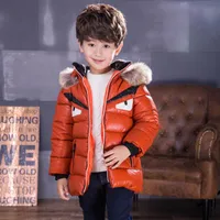 Niños abajo abrigo diseñador niños ropa caída / estilo de invierno quilted cálido PU chaqueta de cuero con capucha para niños Outwear Outwear 2-12 años
