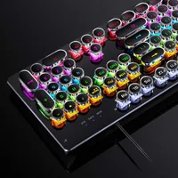 EST Kablolu Mekanik Klavye 104 Tuşlar Otomatik Anahtarı Mil Punk LED Arka Işık Profesyonel Bilgisayar Oyun Keyboardale Klavyeleri
