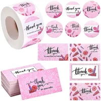 Regalo Wrap 50 / 500pcs Gracias por apoyar a mi pequeña empresa Tarjetas de felicitación Muchas gracias Pegatinas Handmade Sello Etiquetas Candy Box Pack