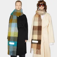 AC Studios мужчины и женщины генеральный стиль кашемировый шарф дизайнер угревой одеяло шарф женский стиль красочный плед Tzitzit имитация 220211