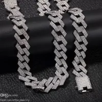 Chains men necklace Designer Jewelry luxury fashion gold silver necklaces and bracelet set hip hop iced out chain cuban link diamonds miami for women wholesale