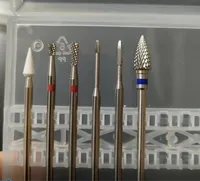 Nail Art Utrustning 1 st Ceramic Carbide Tungsten Drill Burr Bits Cone Fräsning Cutter För Manicure Machine Electric Bit Tool