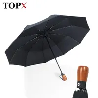 우산 Topx 큰 풍력 품질 저항 우산 비 여성 자동 럭셔리 와이드 방풍 골프 비즈니스 남성