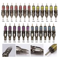 10pcs 0.35mm Maquillage jetable Cartouche stérile Aiguilles 3/5 / 7 / 9rL RS RMPOR TATTOO PEN ROTABLE ROCK LINER Shader Fourniture