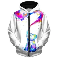 Color bar pattern mens Zip-up Hoodie visual impact party top punk goth round neck high quality American sweatshirt hoodie