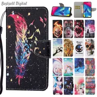 Fashion Flip Wallet Leather Case For Samsung Galaxy A12 A32 A42 A52 A72 5G A01 A02S A21 Phone Card Holder Stand Book Cover Painted Coque