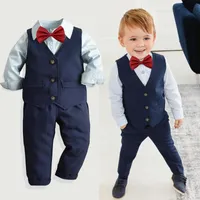 Conjuntos de ropa Llegada Kids Designer Ropa Baby Boy Pantalones formales Camisas de manga larga para niños conjuntos Para Ropa