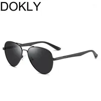Sunglasses DOKLY Metal Black Polarized Men Outdoor Fishing For Óculos De Sol UV4001