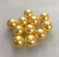 8-16mm Golden Círculo Perfecto Mar Profundo Madre Shell Pearl Media Agujero Perlas sueltas