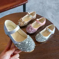 Muduo Children&#039;s Autumn Rhinestones Small Shoes Sequins Princess Girls Single Three Colors Optional Flat