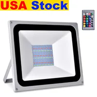 USA Stock RGB LED Flood Lights 30W 50W 100W Floodlights AC110V/220V IP65 Outdoor Lighting Suitable For Wedding, Banquet, Party, Stage