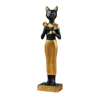 벽시계 고대 이집트 고양이 신 George 동상 수지 공예 수호 성 천칭 인물 예술 조각 가정 데스크톱 장식 R2923