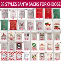 Leinwand Weihnachten Santas Tasche Große Kordelzug Candy Claus Taschen Weihnachten Geschenk Santa Sacks für Festivaldekoration