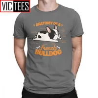 T-shirt pour hommes Anatomie d'un bouledogue français Animal d'animaux de compagnie Frenchie Dog Drôle Coton T-shirt Vêtements Surdimensionnés 210322
