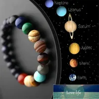 Naturstein Paar Armband Acht Planeten Universum Yoga Chakra Milchstraße Sonnensystem Perlen Armband Männer und Frauen Schmuck