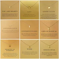Chain Choker Necklace Statement Card Jewelry Necklaces Golden Circle Elephant Pearl Love Pendant for Women Girls J