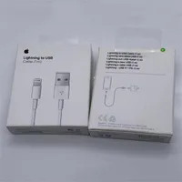 Éclairage de 1m 3ft à USB A Data de 8 broches Câbles de charge rapide Cordons de téléphone portable Boîte de vente au détail d'origine avec logo scellé avec bâton vert pour iPhone 11 xs x Pro Max 8 7 6s Plus