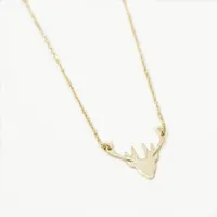 Fashion antlers pendant necklaces Gold and silver rose deer head necklaces wholesale