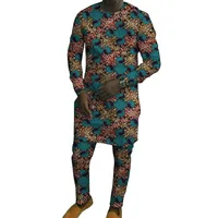 Erkek Trailtsits Afrika baskısı uzun gömlekleri, pantolonlu özel pantolon setleri moda erkek damat takım elbise dashiki kıyafetler parti kıyafetleri