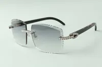 2021 Designers Endless Diamonds Sunglasses 3524022, Lente de corte Natural TextRed Buffalo Horn óculos, tamanho: 58-18-140mm
