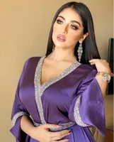Vestido longo para mulheres cetim v vestidos de luvas de pescoço mulher árabe muçulmano islâmico roupas étnicas roupas femininas 2023 cair no novo