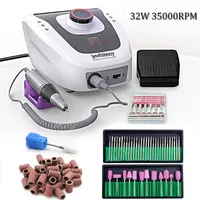 Nail Drill & Accessories 32W 35000RPM Electric Manicure Machine File Version Of Copper Handle Tool Kit With Cutter