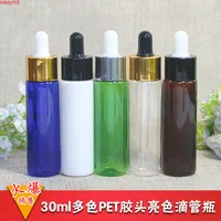 Hoge Quatity50pcs 30ml Clear White Plastic Pet Essential Oil E Liquid Bottle Glass Dropper voor kleine cosmetica Serum Mini Botellas