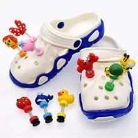 10pc animales PVC zapato encantos zapato hebilla accesorios lindo fruta zapato decoración para croc niños fiesta x-mas