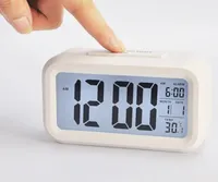 Relógio de mesa Sensor inteligente Nightlight Despertador Digital com Termômetro Temperatura Silent Desk Beedside Acordar Snooze T2I51742