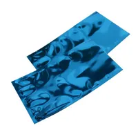 2021 200 sztuk błyszczący niebieski 9 * 13 cm płaski otwarty górny pakiet torba uszczelniająca ciepła próżnia mylar torba na pakowanie choclate magazynowe torby z pakowaniem aluminium folia