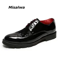 Misalwa Men Patent Pu Leather Party Dress Shoes Suit Office Office Fashion Fashterny Strendy Sital Wedding