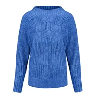 Suéteres para mujer 2021 Invierno de un solo tamaño Suéter de moda Moda Color Sólido Casual Flojo Suelto Cuello Redondo Alto Punto de Jersey