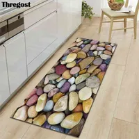 3D Stein gedruckt Langbodenmatten Mikrofaser Türmatte Küche Teppich Anti Slip Waschbare Teppiche für absorbierende Fußmatte 210913