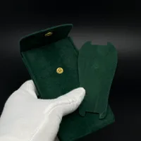 Sac de montre Super Fibre de haute qualité pour Rolex Single Montre Brown Epais Emballage Boîte Cadeau Coffret Nouvelle Montre Protégez les sacs verts