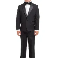 Mäns kostymer Blazers 2021 Höst Barn Kostym Mode Fritid Svart Slim Suit Handsome För Bröllopsklänning Tuxedo (Jacka + Byxor)