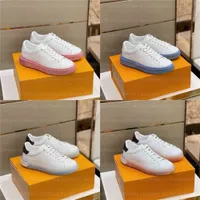 TIME OUT SNEAKER Luxurys Designers Shoes Printed white calf leather elevated outsole 3-D pattern engraved eyelets casual shoe fayan