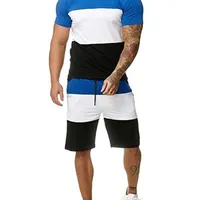 Nieuwe Trainingspak 2 Stuks Mannen Sets Mannelijke Kleding Sportkleding Set Fitness Summer Print Mannen Shorts + T-shirt Mens Casual Suit 6XL 210319