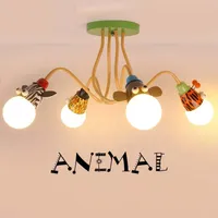 Deckenleuchten kreative Kinder leichte LED -Lampenkinder -Affen Schlafzimmer Jungen Mädchen Studien 3/4/ 5 Stcs Cartoon Tierlampen