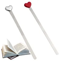 Bookmark Steel de acero inoxidable Moda Diseño Simple Love Heart Metal Bookmarks Creativo Hermoso Regalo de Alta Calidad