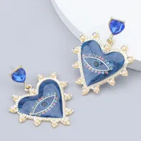 S2060 Fashion Jewelry Evil Eye Stud Earrings Resin Faux pearl Acrylic Blue Eyes Earring