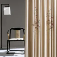 Vorhangdrapes Chinesische Nachahmung Seide Stickereivorhänge Satin High-End Exquisite Light Luxury Wunderschön für Wohnzimmer Schlafzimmer