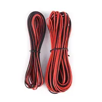 Paski 5m / 10m / lot 22AWG 2PIN 3528 RGB LED Strip Stript Extion Red Black Cable Cord Electrical CB-22AWG-RB