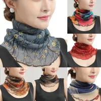 Sciarpe Bufanda de Cuello Gasa Para Mujer, Protector Solar Fino La Cabeza, VariedAd Pañuelos Pequeños Seda Anti-UV,