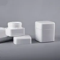 الأبيض pp jars مستحضرات التجميل مربع زجاجة بلاستيكية الشفاه عيون بلسم / الوجه كريم الحاويات BPA مجانا (بدون شعار) 30G 50G