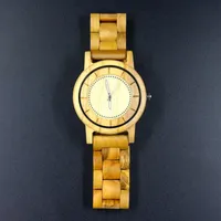 Polshorloges minimale stijl olivewood mannen vrouwen hout horloge olijf houten middelste esdoorn gouden kleur polshorloge gift idee