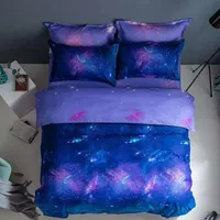 Conjuntos de ropa de cama Cubierta de edredón de moda, conjunto de impresión de cielo estrellado, cama de cubierta abajo, cama king size