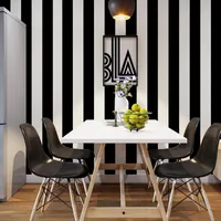 Обои 10 м x 0,53 м Современные минималистские нордические черно -белые полосы обои для спальни гостиной офис кухонная стена папа